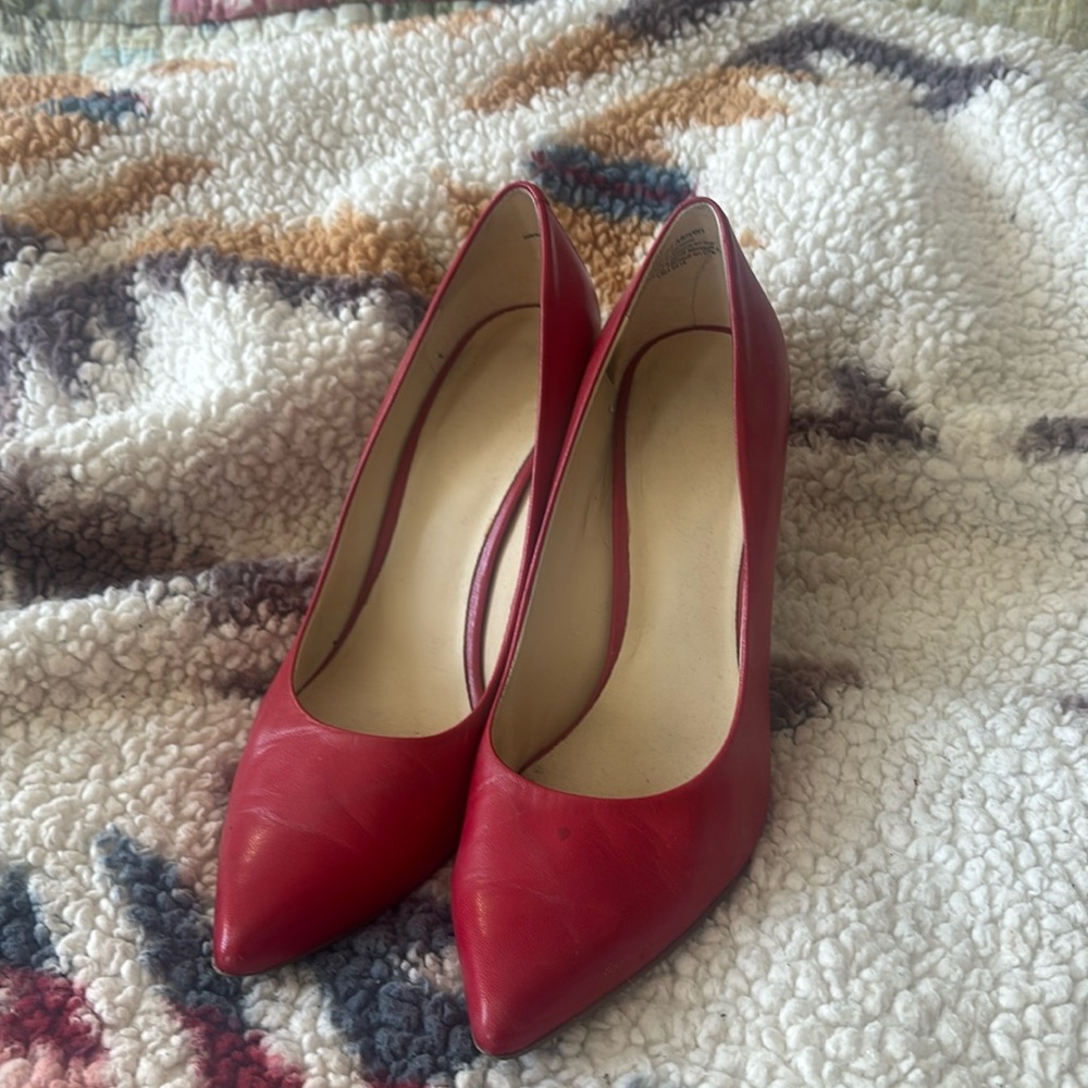 Red leather stilettos